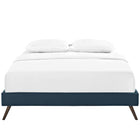 Modway Loryn Fabric Full Bed Frame with Round Splayed Legs - Azure-Non-Marking Foot Glides