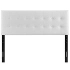 Modway Emily Upholstered Vinyl Full Headboard - White-Fiberboard and plywood frame