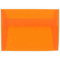 JAM Paper A2 Translucent Vellum Invitation Envelopes - 4.375" x 5.75" - Orange - 25 Pack (PACV619)-Color: Orange Translucent