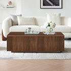 Hudson&Canal Reyes 48"W Rectangular Coffee Table - Satin Walnut-Clean with a soft, dry cloth and no harsh chemicals or abrasive cleaning materials