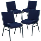 Flash Furniture HERCULES Series Heavy Duty Stack Chair - Navy Blue Dot Fabric-Set of 4 Multipurpose Stack Chairs