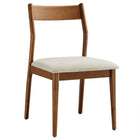 Modway Solara Fabric Wood Dining Side Chairs - Walnut/Heathered Weave Beige - 2 Pack-Assembly Required