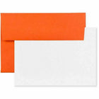 JAM Paper Recycled Stationery Set - 25 White Cards and 25 A7 Envelopes - Brite Hue Orange - set of 25-Color: Brite Hue Recycled Orange