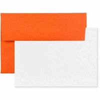 JAM Paper Recycled Stationery Set - 25 White Cards and 25 A7 Envelopes - Brite Hue Orange - set of 25-Color: Brite Hue Recycled Orange