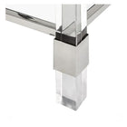 Plata Import Jacques 21"H Square Side Table - Silver-This elegant table features a transparent acrylic top and base that gives the illusion of floating
