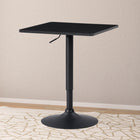CorLiving Adjustable Pedestal Dining Table - Square - Black-Square Tabletop: Offers a sleek, modern design that complements any decor