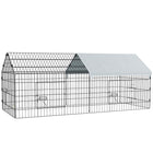 PawHut 73" Small Animal Cage with Roof - Light Grey-Not only indoor use but also allows outdoor use 