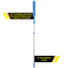 Gritt Commercial 22" Flexible Wand Duster - Microfiber and Chenille Sleeve - 6' Telescopic Pole - 3 Pack -2-section telescopic pole offers adjustable 3 - 6' length and secure locking