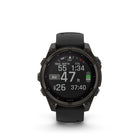 Garmin fēnix 8 - Solar Outdoor Recreation/Adventure Watches - 47 mm - Sapphire, Carbon Gray DLC Titanium with Black/Pebble Gray Silicone Band-Navigate the outdoors with superior positioning accuracy, thanks to multi-band GPS with SatIQ™ technology plus built-in sensors for 3-axis compass, gyroscope and barometric altimeter
