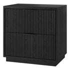 Hudson&Canal Yarden 24" Nightstand - Black Grain-Top weight capacity is 50 lbs, drawers can hold 10 lbs each
