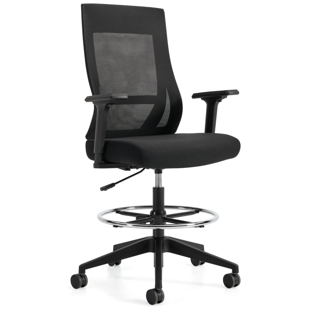 Offices to Go Zim High Back Height Adjustable Stool - Black