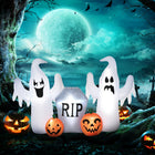 HOMCOM 4' Inflatable Ghosts with Tombstone and Pumpkin Halloween Decoration-5 LED module light in the internal decoration brings a vibrant effect and enhances visibility at night 