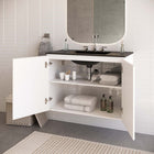 Modway Bryn 36" Wall-Mount Bathroom Vanity - White/Black-Wall-Mount Design