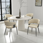 Manhattan Comfort Luce 22" Modern Textured Leatherette Upholstered Dining Chair - Sand - Set of 4-Upholstered in Luxurious Textured Leatherette with Fine Stitching