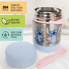 Danawares Disney Stitch Insulated Food Container with Spork - 300 ml -Built-in Fork: Includes a convenient fork that fits neatly into the lid, making it easy to eat on the go
