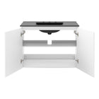 Modway Bryn 36" Wall-Mount Bathroom Vanity - White/Black-8" Centerset Faucet Holes