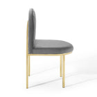 Modway Isla Channel Tufted Performance Velvet Dining Side Chair - Gold/Grey-Non-Marking Foot Caps