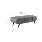 Modway Adept 47.5" Performance Velvet Bench - Grey-Performance Velvet Upholstery