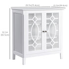 HOMCOM 29.7" L Sideboard Display Cabinet with Double Framed Glass Doors - White-Can be used as a buffet, storage cabinet, and TV console 