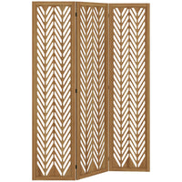 HOMCOM 3 Panel Wood Freestanding Room Divider for Home Office - Light Brown-Three panel design, great for creating a personal space or dividing up large rooms 

