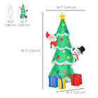 HOMCOM 7' Inflatable Christmas Tree with Santa Claus Decoration-The air can be drained for easy storage 