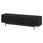 Hudson&Canal Whitman TV Stand for TV's up to 75" - Black Grain-The top has a weight capacity of 75lbs, inside storage area can hold 45 lbs in each section