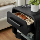 Modway Bellamy Curved 1-Drawer Nightstand - Black Oak-Non-Marking Floor Glides