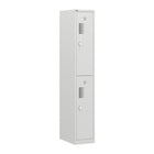 Ceha NH Series 2-Tier Locker with Front Hole Vents - Bank of 1 - Light Grey-Front hole ventilations for airflow
