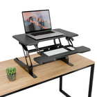 Mount-It! Compact Standing Desk Converter with 30" Desk Top - Black-Desktop Size: 30" x 19.5"