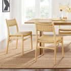 Modway Wynn Rope and Wood Dining Side Chairs - Natural - 2 Pack-Woven Rope Backrest and Seat
