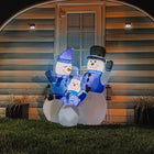 HOMCOM 4' Lit Inflatable Snowmen Christmas Decoration-Rated IP44 polyester cloth is suited for indoor and outdoor use