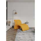 Manhattan Comfort Rosebud 30.3" Modern Wool Blend Upholstered Accent Chair - Yellow - 2 Pack-Distinctive Abstract Modern Tongue Designed Accent Lounge Chair