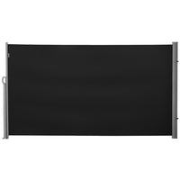 Outsunny Retractable Side Awning with Resistance to UV Rays & Wind - 118" x 71" - Black-Flexible side awnings for outdoor and indoor use
