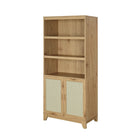 Manhattan Comfort Sheridan 31.49" Mid-Century Modern Bookcase Cabinet - Nature - Set of 2-Lifted Framed Solid Wood Legs for Fashion and Durability