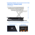 Rocelco 32" Sit To Stand Ergonomic Adjustable Height Desk Riser with Easy Up-Down Handles, Black-No Assembly Required: Simply remove from box and place directly on existing desktop.