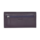 Club Rochelier Ladies Clutch Wallet with Checkbook & Gusset - Plum-1 Detachable checkbook holder