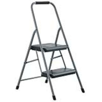 Vestil Fold-Up 2 Step Ladder, 225lb Capacity-Folds up for convenient storage in closets and other tight spaces
