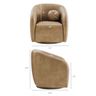 Modway Holland Swivel Vegan Leather Armchair - Toast-Plush Foam Padding and Spring Coil Support