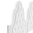 Modway Alexandria Tufted Performance Velvet Twin Platform Bed with Gold Metal Legs - White-Weight Capacity: 800 lb