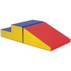 Soozier Toddler Climb and Crawl Activity Soft Play Foam Blocks 2-Piece Set - Multi-colour-Suitable for use in school, daycare, or at home 