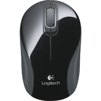 Logitech M187 Wireless Mini Mouse, Black/Silver-Take the Mini Mouse wherever you take your laptop - thanks to its pocket-ready, extra-small design