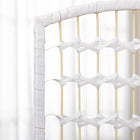 HOMCOM 3 Panel Wave Fiber Freestanding Room Divider for Home Office - White-Materials: Paper, Bamboo, Wood
