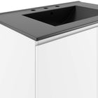 Modway Bryn 30" Wall-Mount Bathroom Vanity - White/Black-Ceramic Sink With Integrated Countertop
