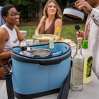 RovR KeepR Drink Carrier with Ice Bucket and Shoulder Strap - Coral-Molded base grips to wet and uneven surfaces