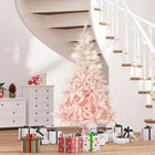 HOMCOM 6' Artificial Christmas Tree with Realistic Tips - Pink-White and light pink colour create sweet atmosphere for ladies 
