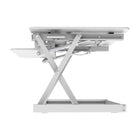 Rocelco 40" Deluxe Adjustable Height Sit Stand Desk Riser with Enhanced Vertical Range - White-Sturdy black metal frame