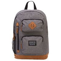 Renwick Polyester Backpack With Faux Suede Bottom -  Grey-Two tone grey polyester
