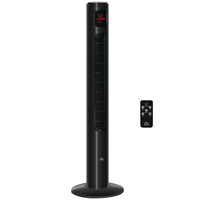 HOMCOM 46" H Freestanding Tower Fan for Home with Oscillating and 12H Timer - Black-Features 3 modes (Normal, Natural, Sleep) and 3 speeds (High, Medium, Low) 