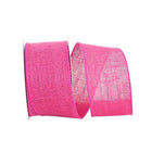 JAM Paper Wired Edge Burlap Ribbon - 2 1/2" W x 10 yd. - Fuchsia Pink-Colour: Fuchsia