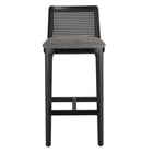 Modway Monarch Wood and Rattan Bar Stool - Black Black Gray-7